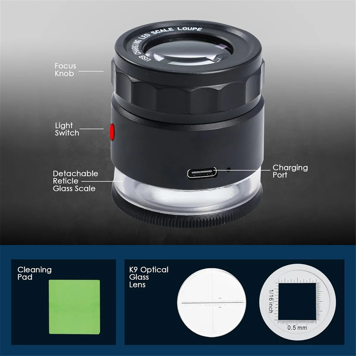 Лупа aa91 10x, перезаряжаемая увеличительная - Фотография_4