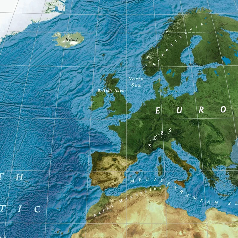 Безрамный постер с картой мира и флагами - Фотография_4