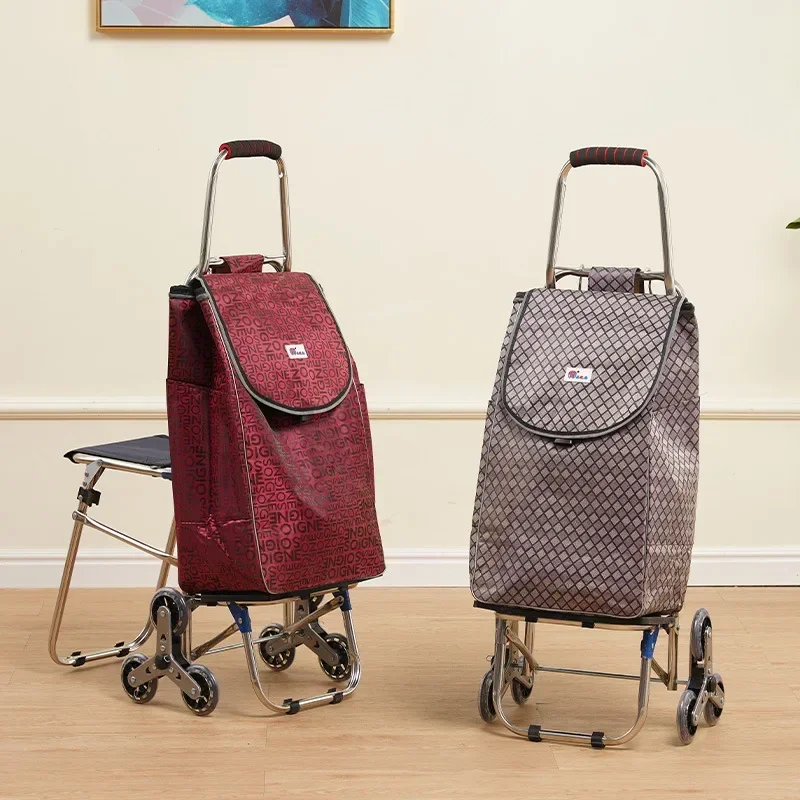 Тележка для покупок для пожилых людей с сиденьем - Фотография_3