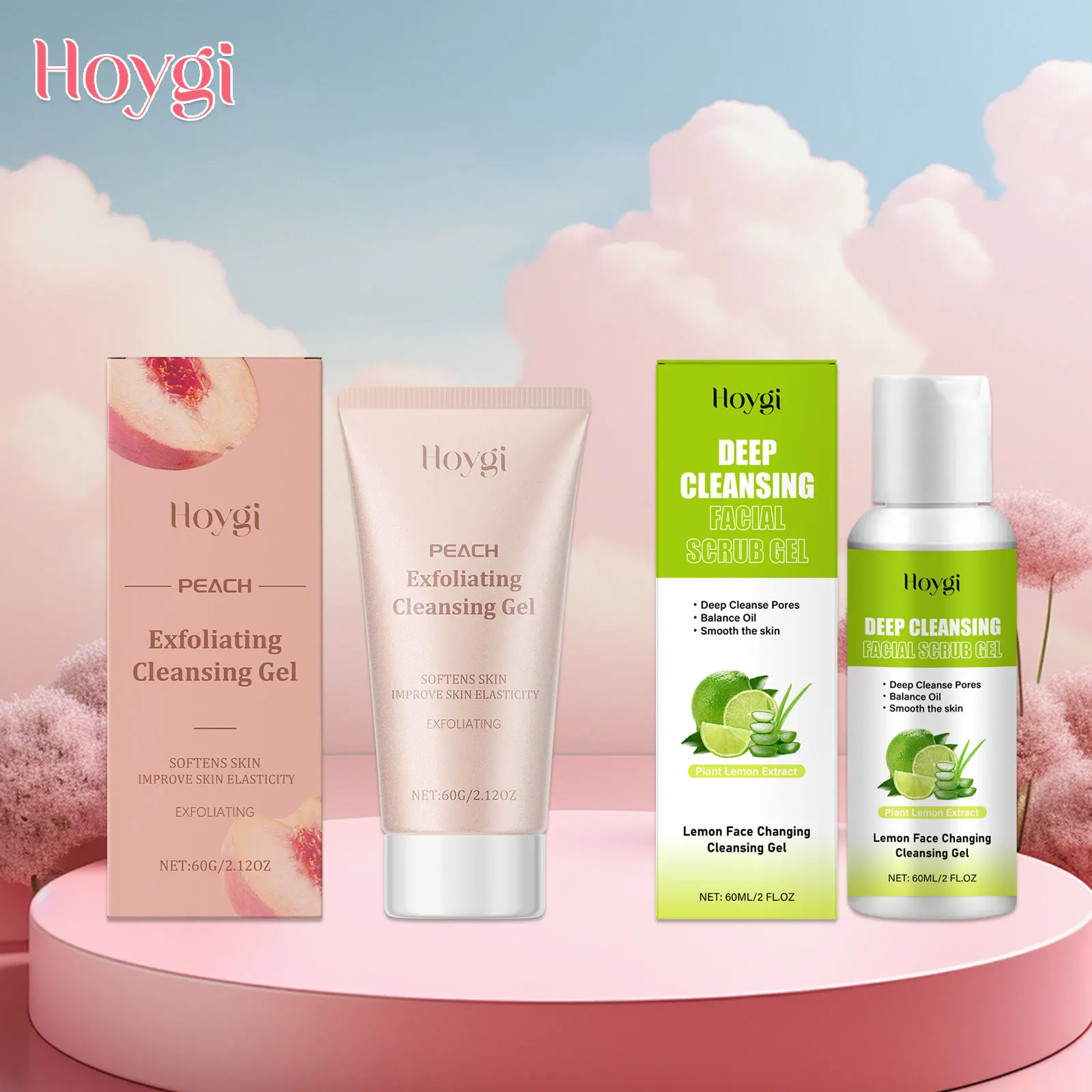 Персиковый отшелушивающий гель для контроля жирности лица