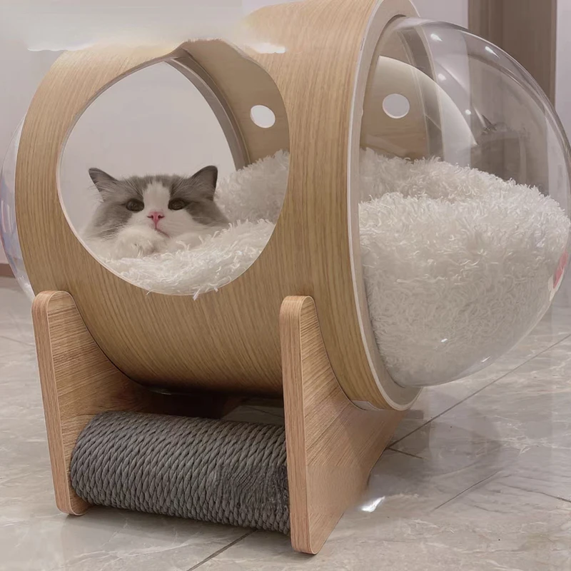 Космическая капсула для кошек прозрачная