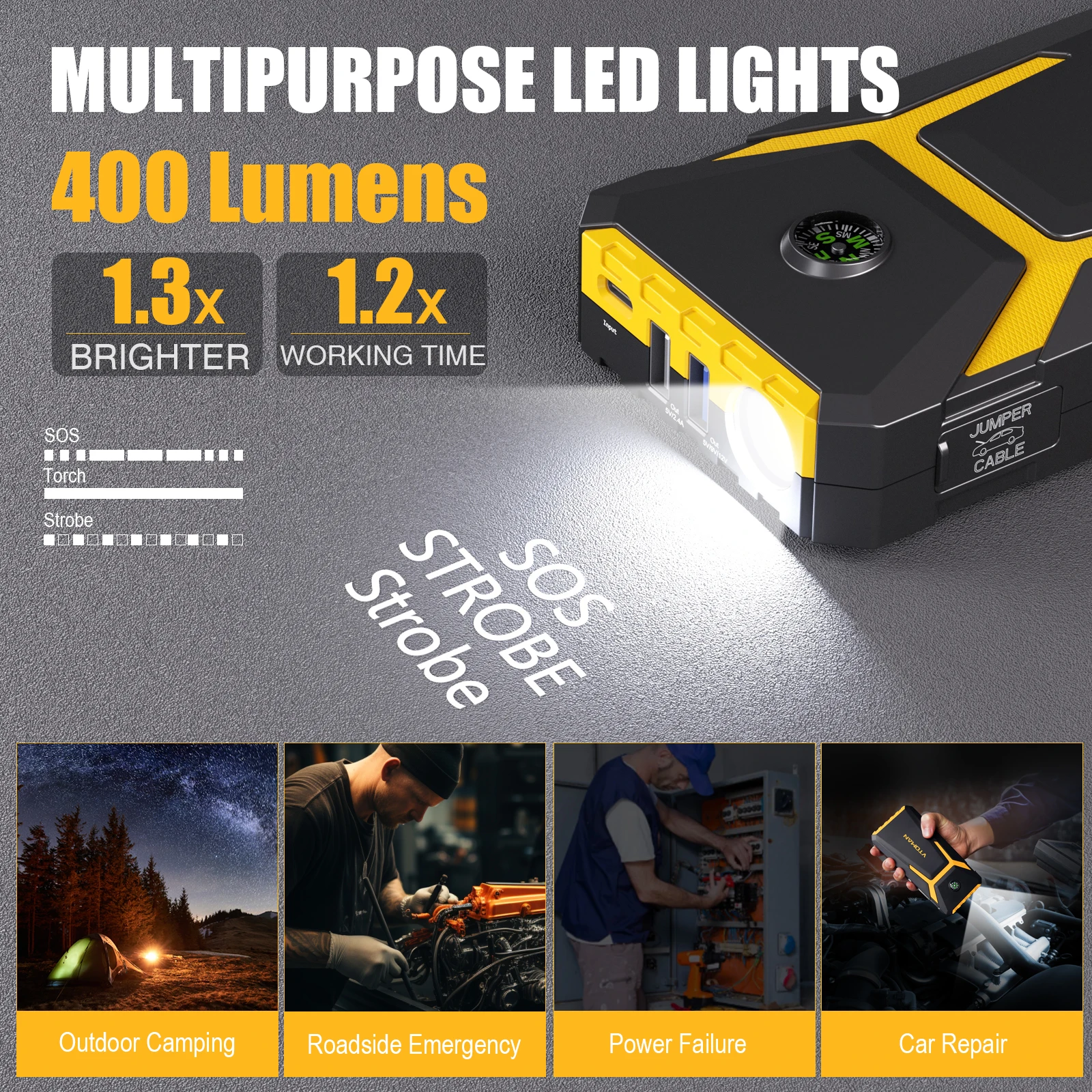 Автомобильный стартер vtoman v6 pro power bank 2000a - Фотография_5