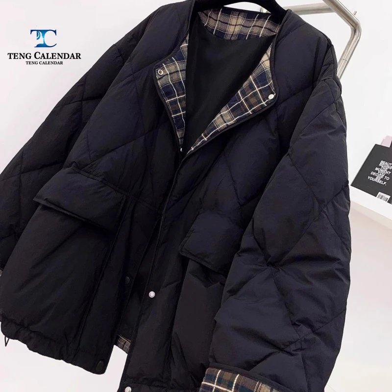 Пуховик в сетку, корейская универсальная - Фотография_4