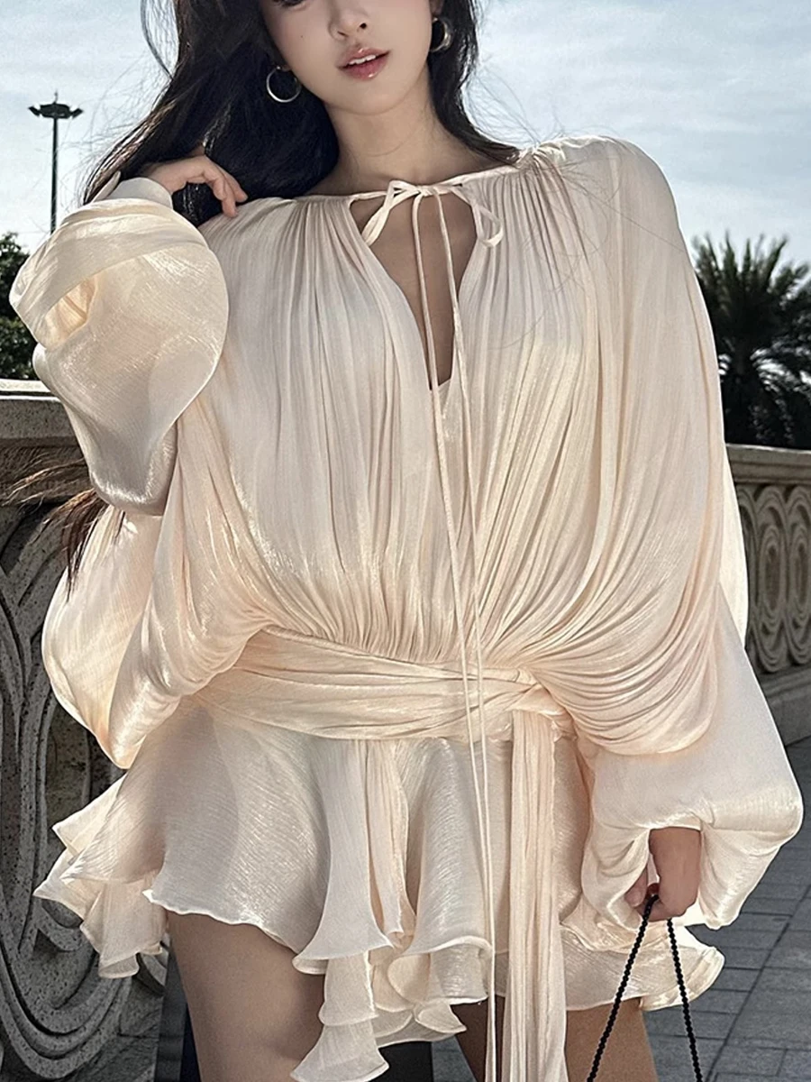 Galcaur однотонные свободные платья - Фотография_2