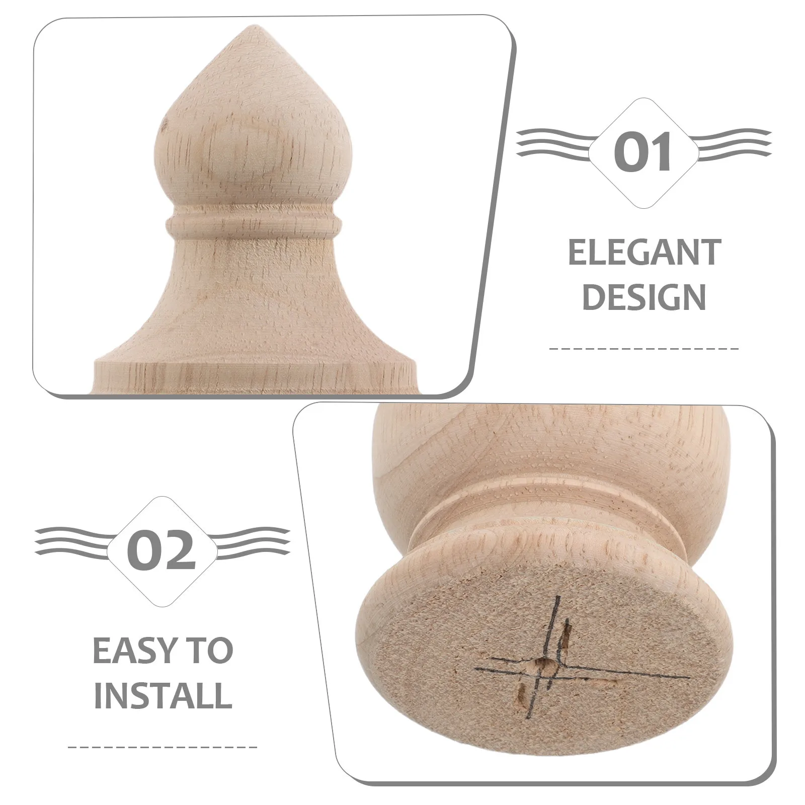 Необработанная натуральная резная крышка из цельного дерева для лестницы - Фотография_6