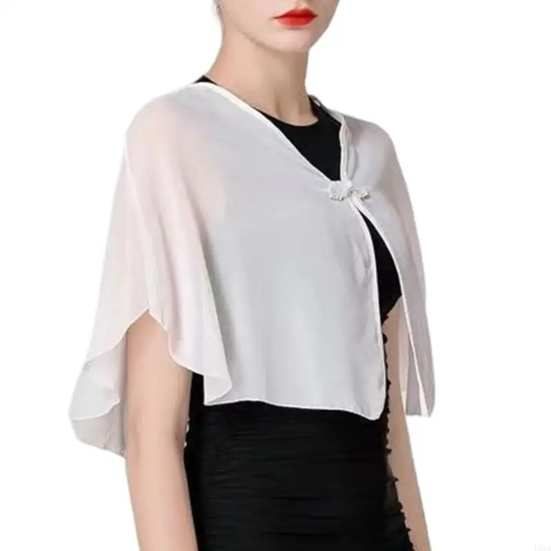 L5ya элегантный шифоновый тонкий дышащий шарф на плечах