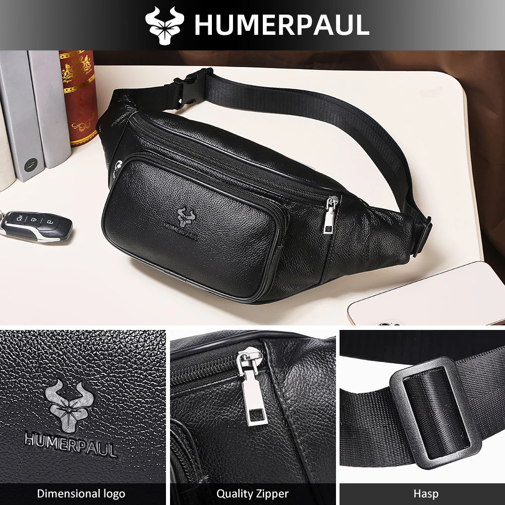 Humerpaul мужская поясная сумка из воловьей кожи - Фотография_4