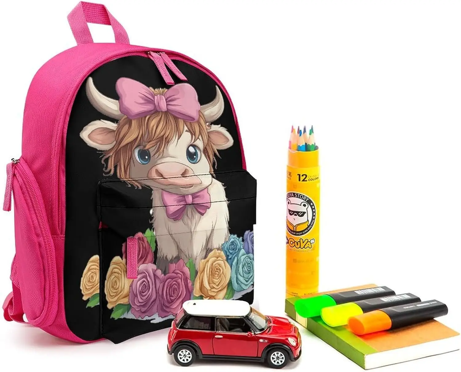 Рюкзак для ноутбука highland cow rose - Фотография_3