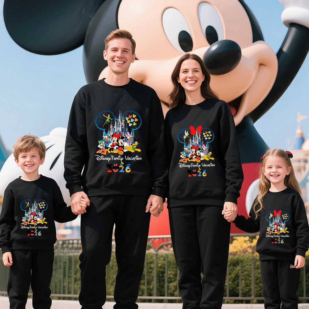 Хлопковая толстовка с принтом disney family trip 2026 - Фотография_2