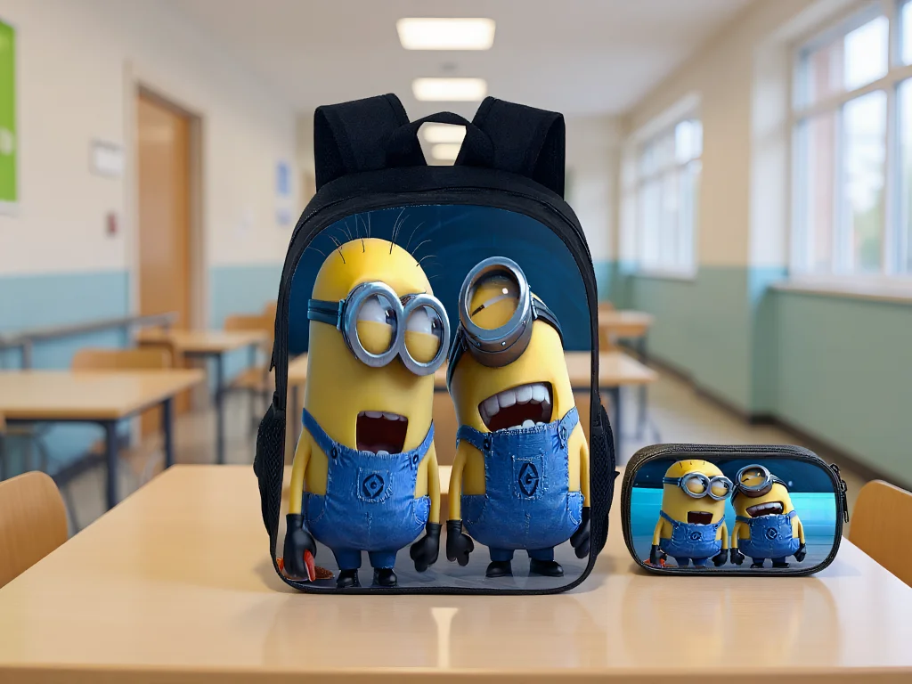 Милый рюкзак и пенал для мальчиков и девочек minions elementary