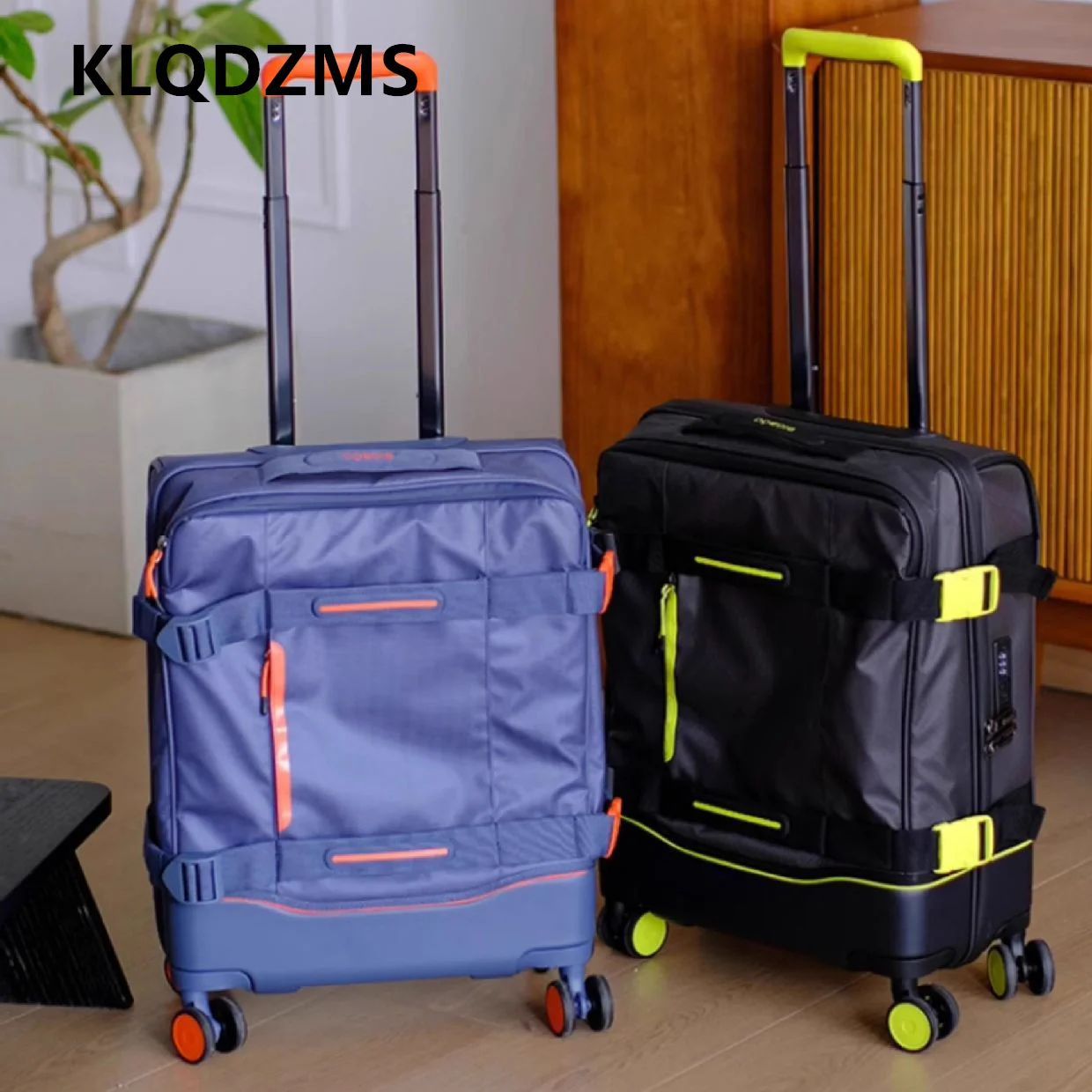 Klqdzms чемодан на колесиках из ткани оксфорд - Фотография_4