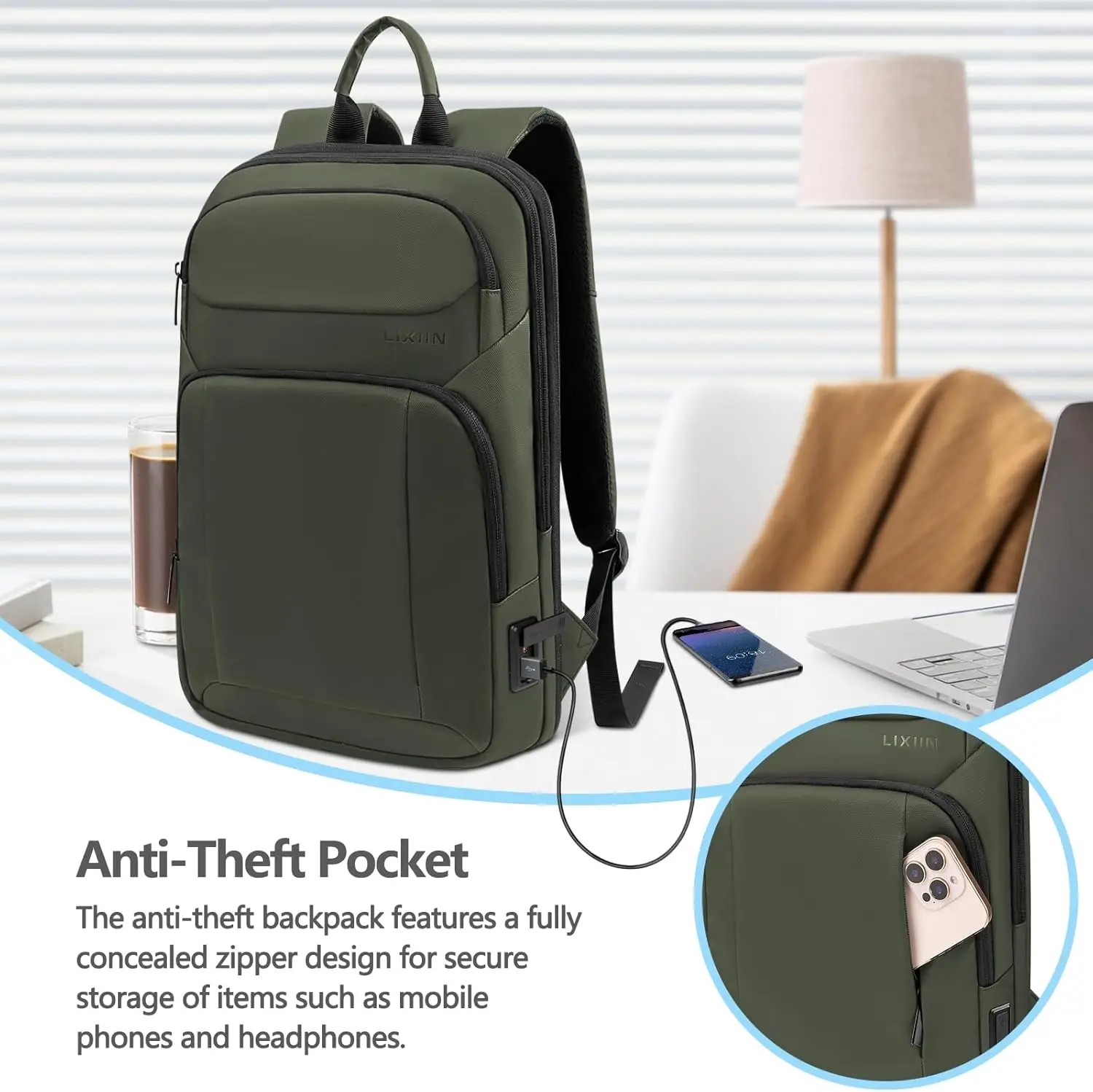 Рюкзак для мужчин тонкий и расширяемый - Фотография_6