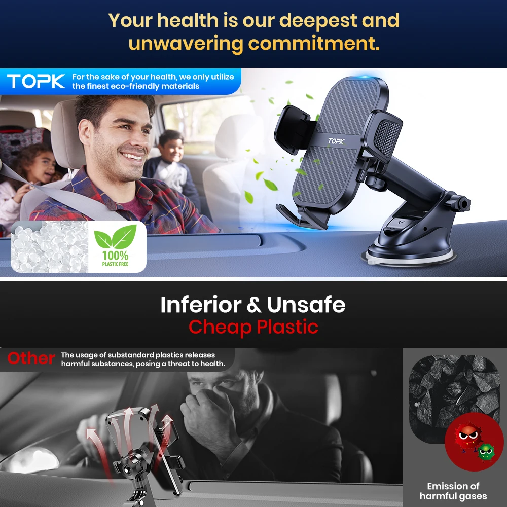 Автомобильный держатель для телефона topk - Фотография_6