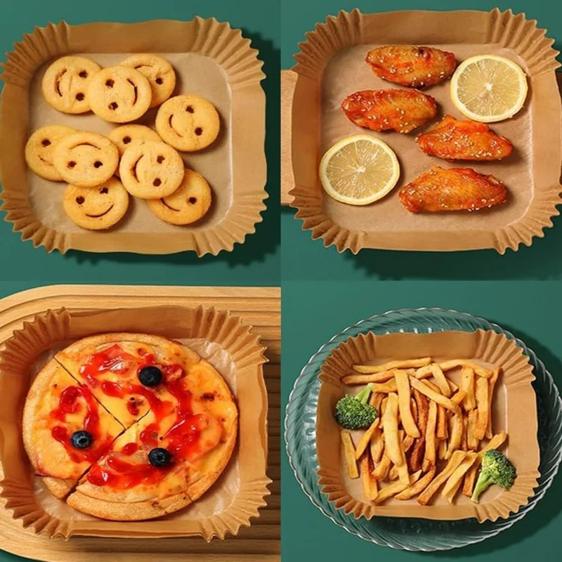 Одноразовые бумажные вкладыши для фритюрницы с антипригарным покрытием - Фотография_5