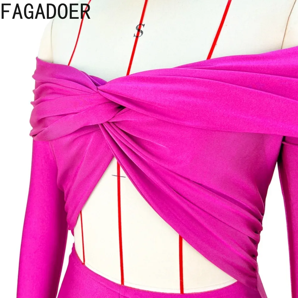 Fagadoer сексуальный облегающий комбинезон с вырезами - Фотография_6