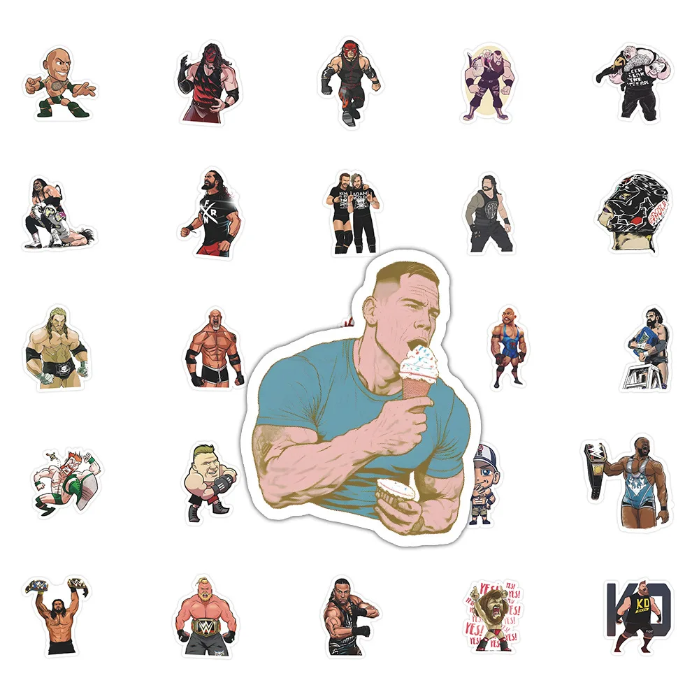 Борьба мультфильм наклейки wwe - Фотография_4