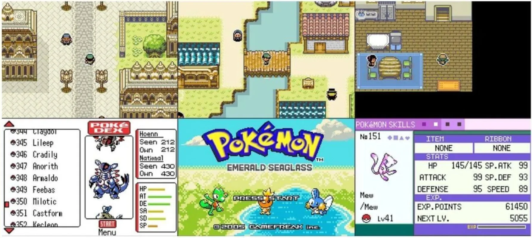 Gba 1m flash rtc pokemon emerald seaglass v3 - Фотография_3