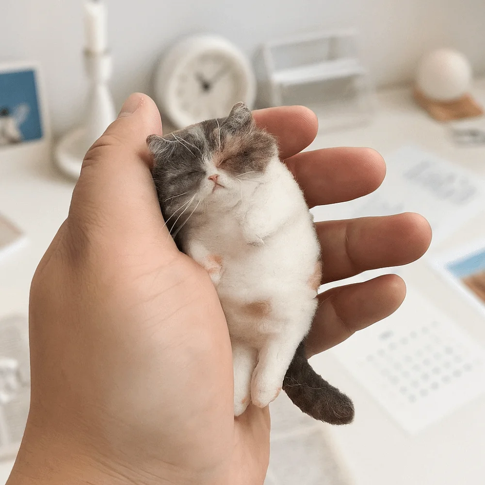 Незаконченный набор для валяния игл из кошачьей шерсти - Фотография_2