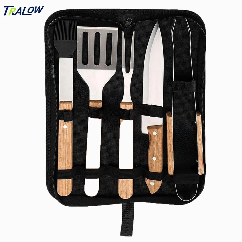 Набор инструментов для барбекю tralow с ножами из нержавеющей стали