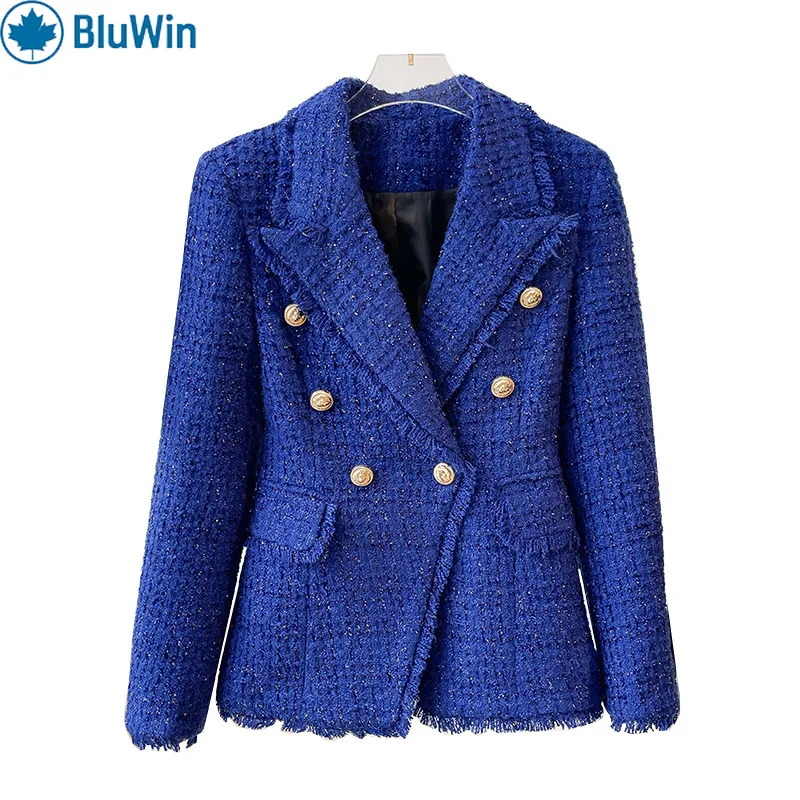 Urbanchic женский твидовый пиджак королевского синего цвета