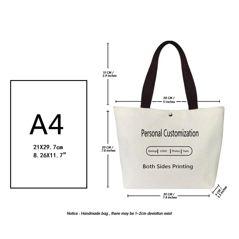 Персональные настраиваемые женские холщовые сумки-тоут - Фотография_2