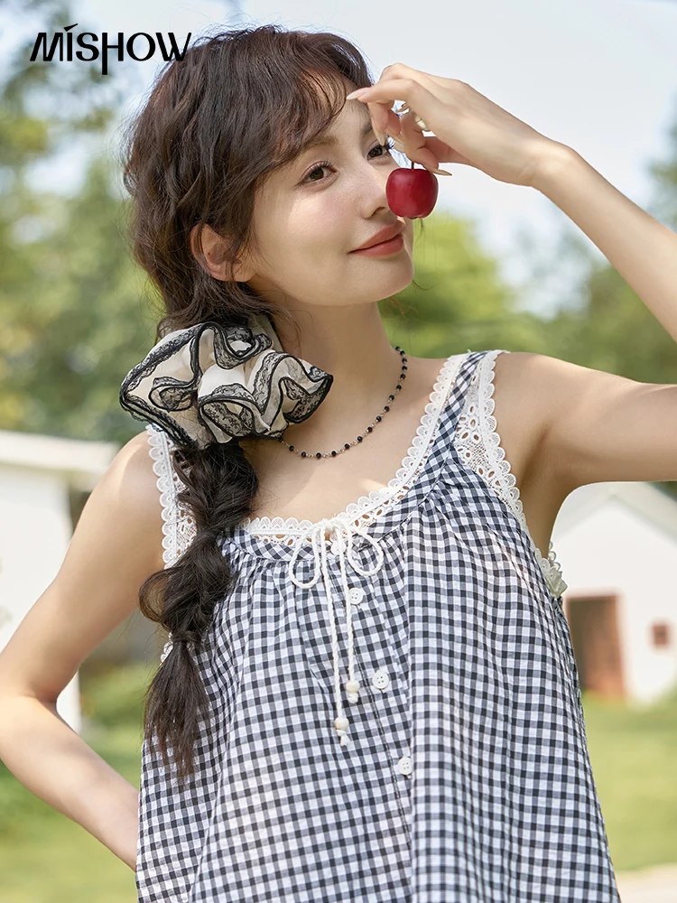 Mishow french sweet lace plaid - Фотография_3
