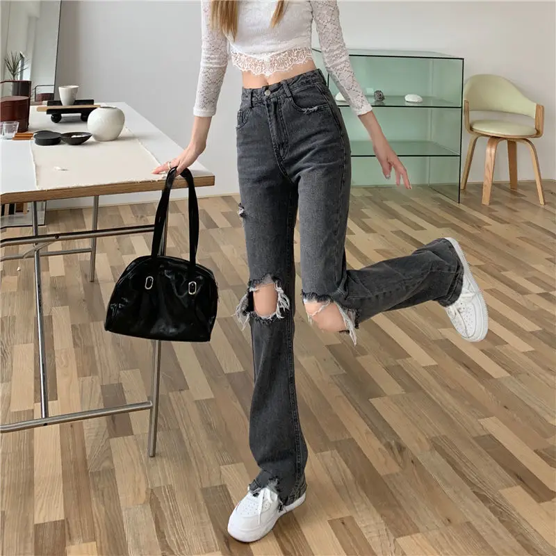 Smoky grey women's jeans with - Фотография_5