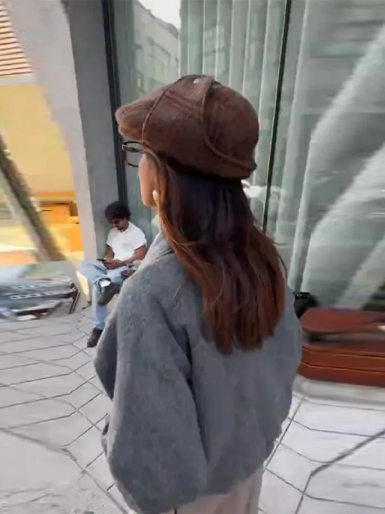 Женская винтажная однотонная куртка - Фотография_5