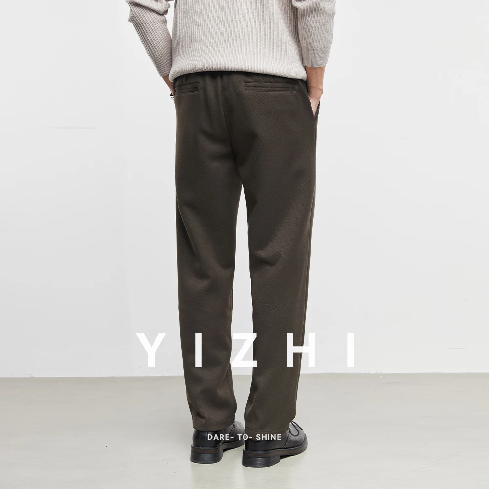 Модные мужские повседневные брюки из утепленной шерсти - Фотография_2