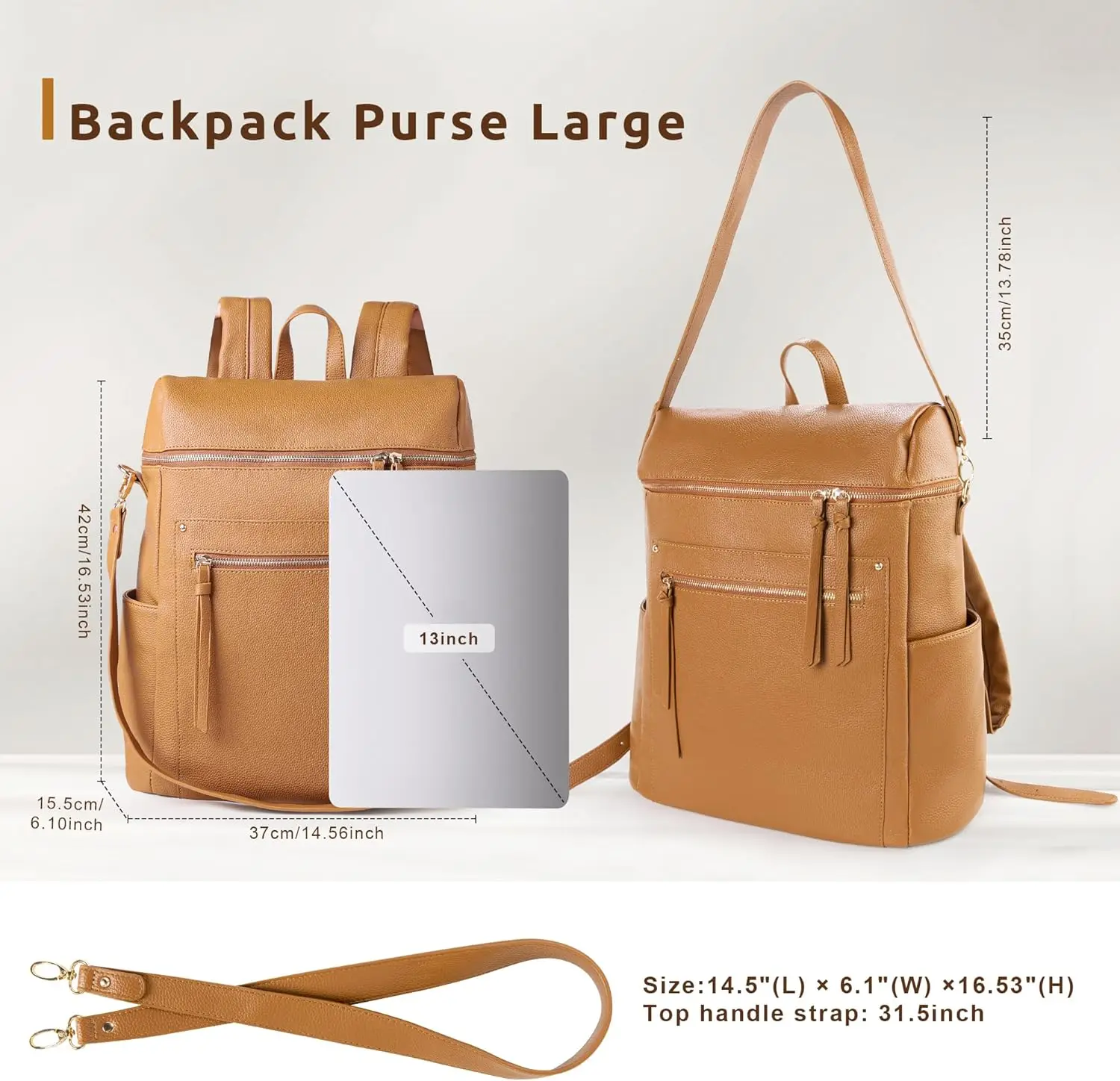 Meejune большой кожаный рюкзак для женщин - Фотография_3