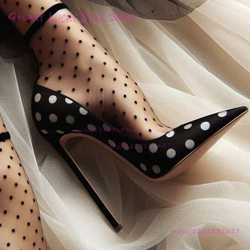 2026 черные настоящие белые атласные туфли-лодочки в пятнах для девочек - Фотография_5
