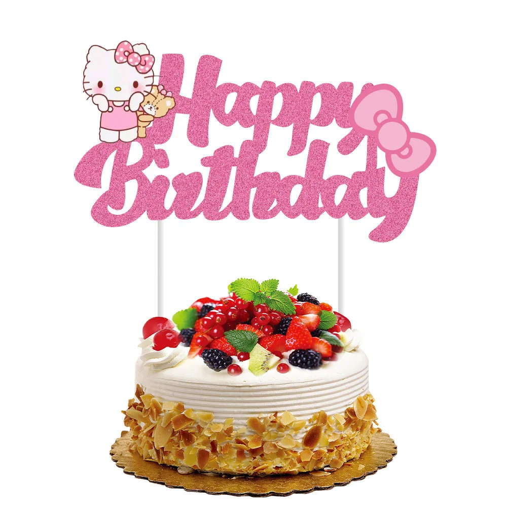 Hello kitty акриловый топпер для торта с днем рождения - Фотография_3