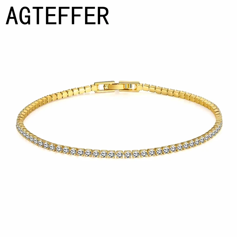 Теннисные браслеты-цепочки из стерлингового серебра 925 пробы для женщин - Фотография_6