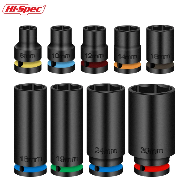 Комплект длинных пневматических головок hi-spec 1/2 дюйма - Фотография_2