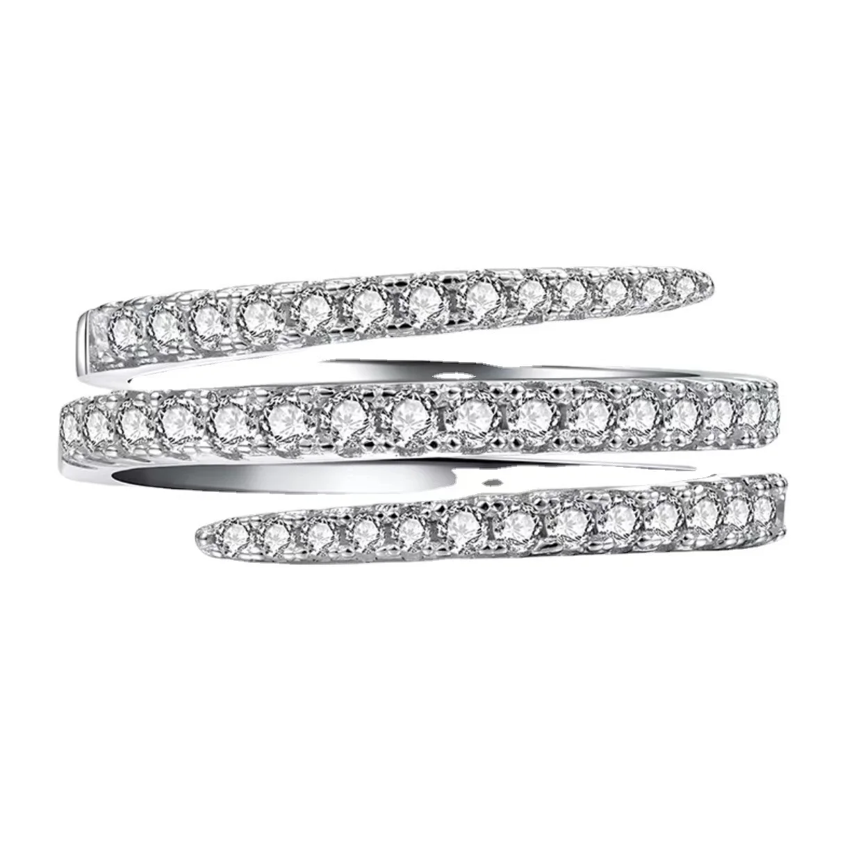 Комплект колец из стерлингового серебра 925 пробы с кристаллами циркона - Фотография_5