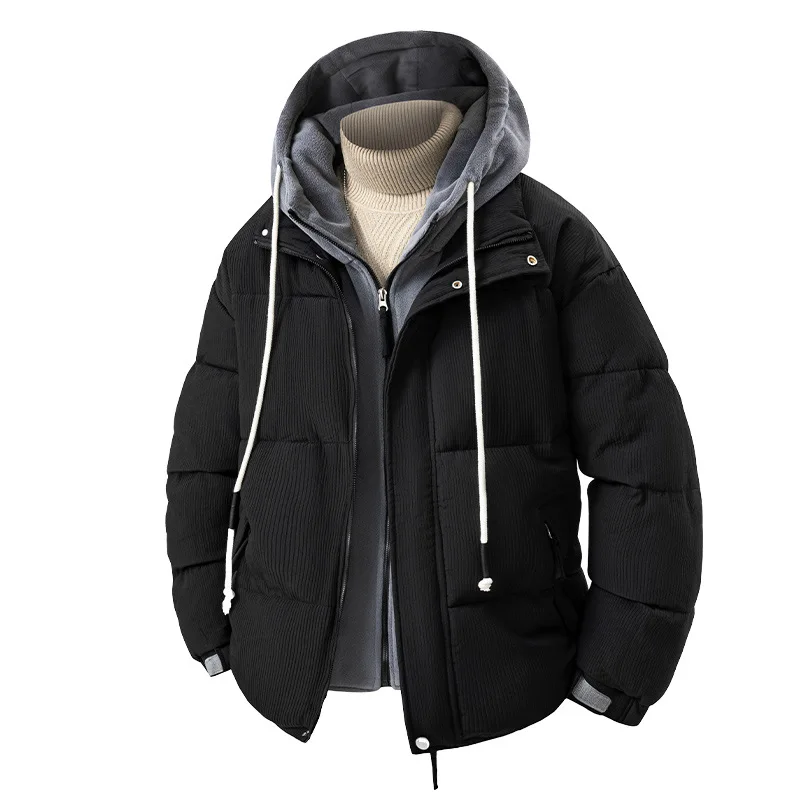 Мужская куртка на хлопковой подкладке с капюшоном на осень-зиму - Фотография_5