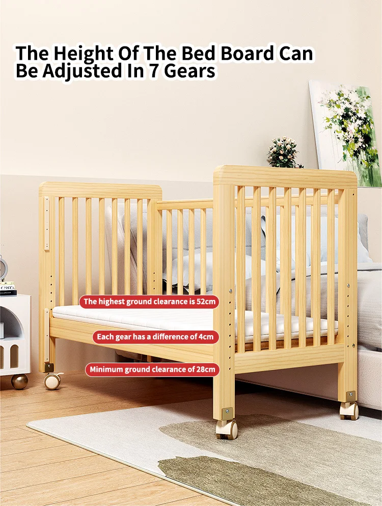 Современная стильная детская кроватка из натурального дерева - Фотография_3