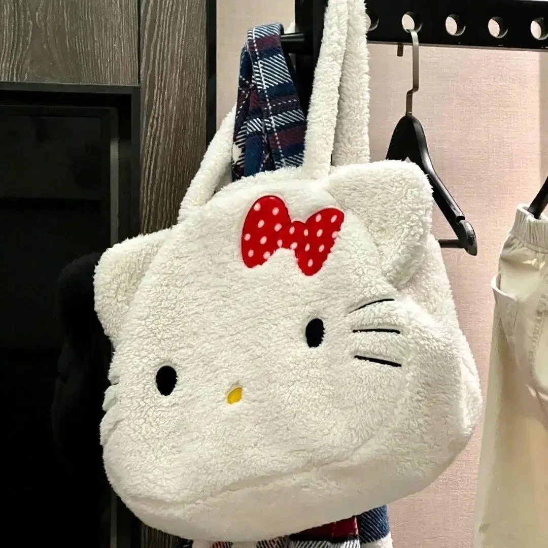 Sanrio, пушистая вместительная сумка через плечо hello kitty