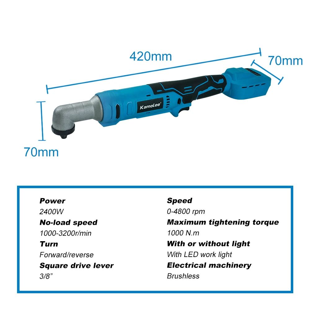 Kamolee 1000nm бесщеточный 3/8-дюймовый - Фотография_2