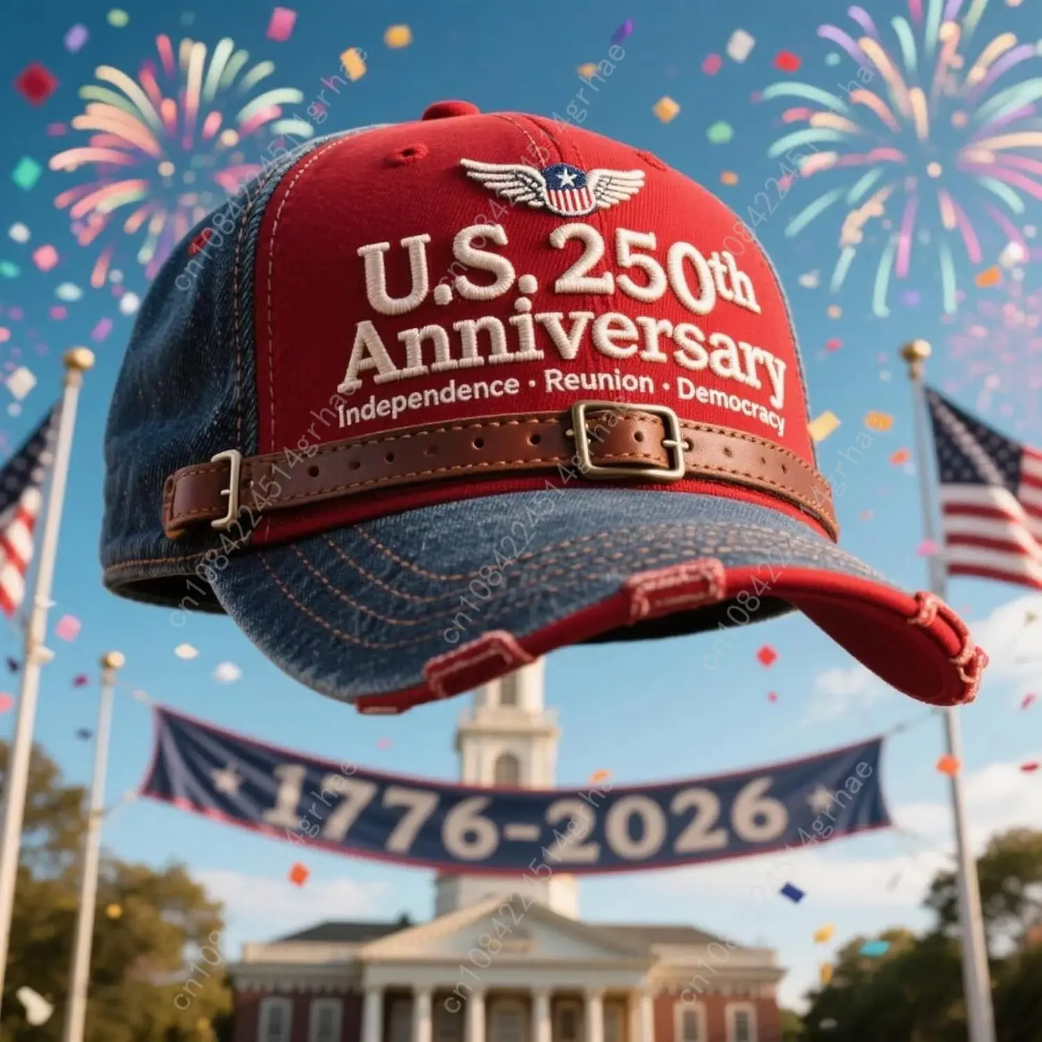 Празднует потерю кепку в стиле ретро на 250-летия сша - Фотография_2