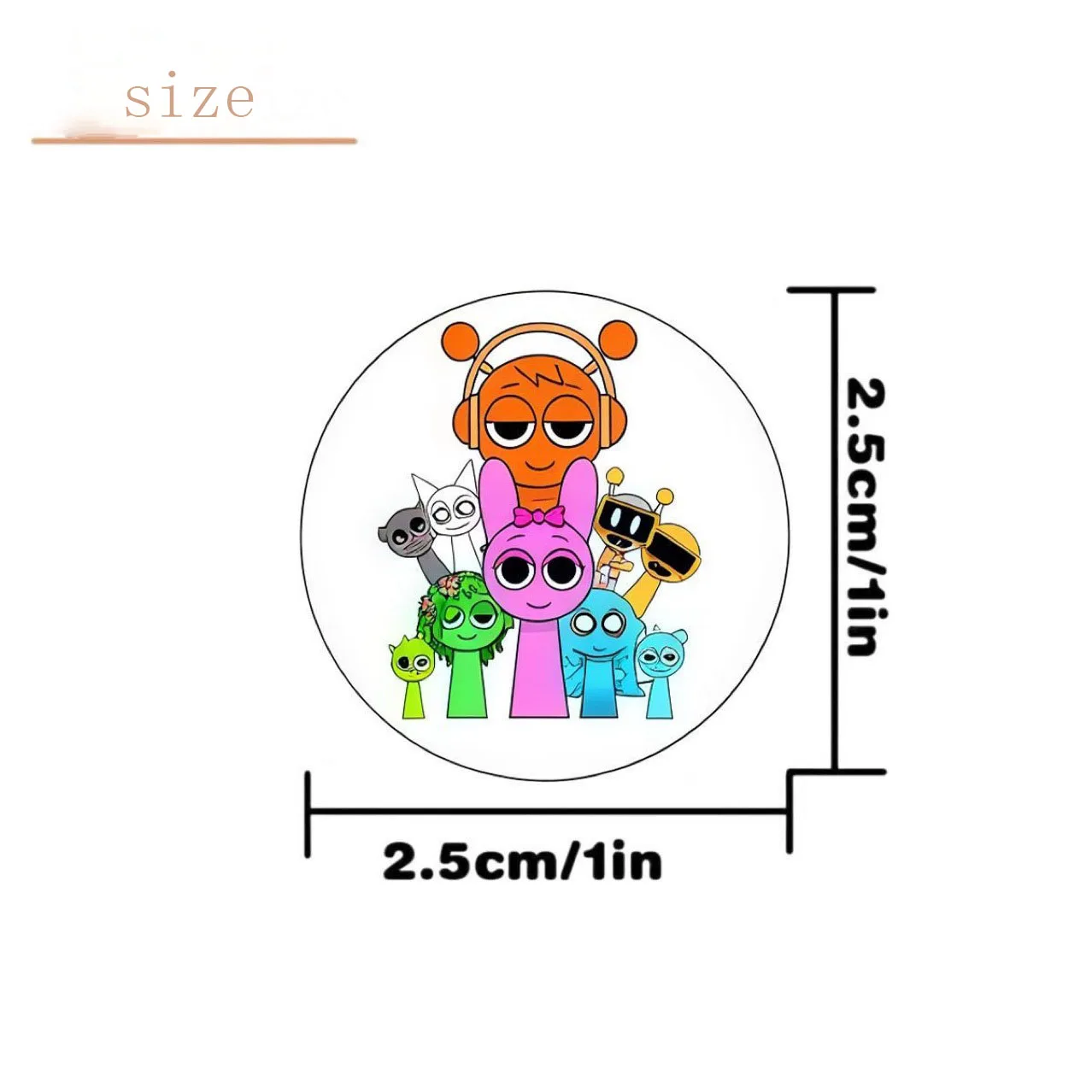 Наклейки с героями мультфильмов incredibox sprunki - Фотография_2