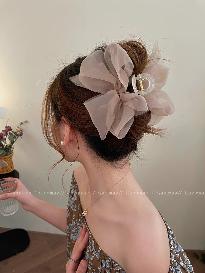 Korea sweet mesh tulle big bow