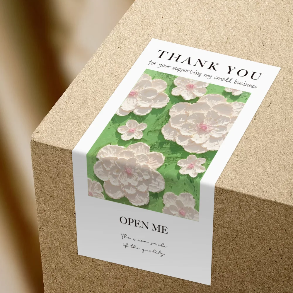 10 см * 5 см прямоугольные ярлыки с цветами и надписью «thank you» - Фотография_4