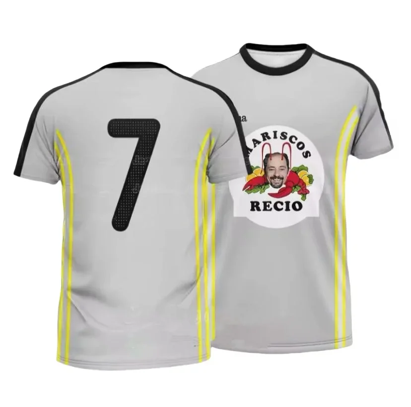 Мужская спортивная футболка с 3d принтом из морепродуктов и креветок - Фотография_5