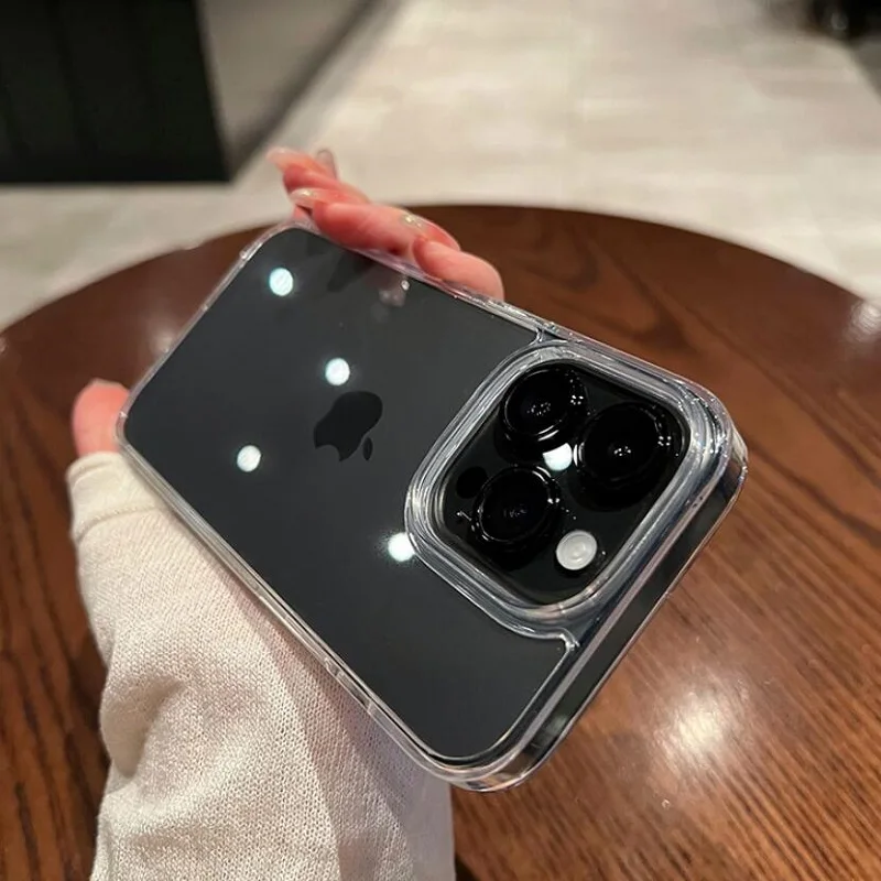 Прозрачный противоударный жесткий акриловый чехол для iphone 16 - Фотография_4