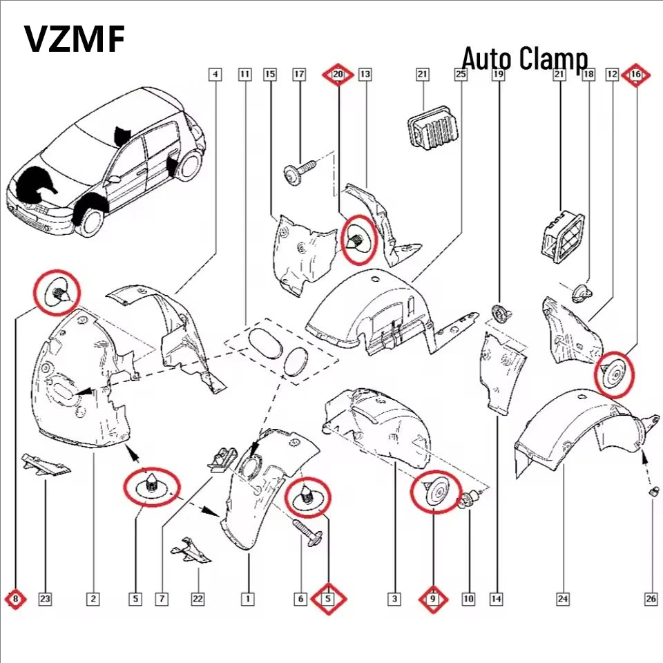 Oe7703077435 универсальная автомобильная потолочная пряжка - Фотография_4
