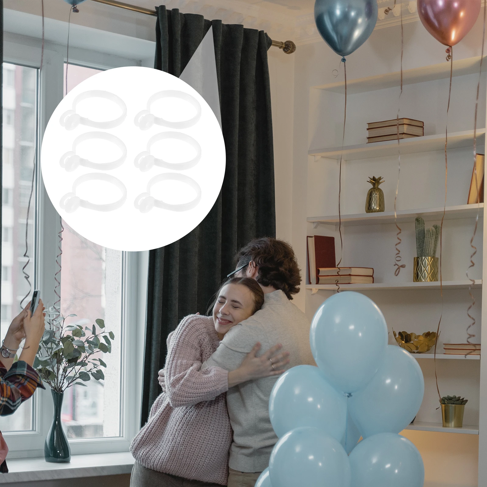 Пластиковые сверхпрочные прочные подвесные кольца для драпировки