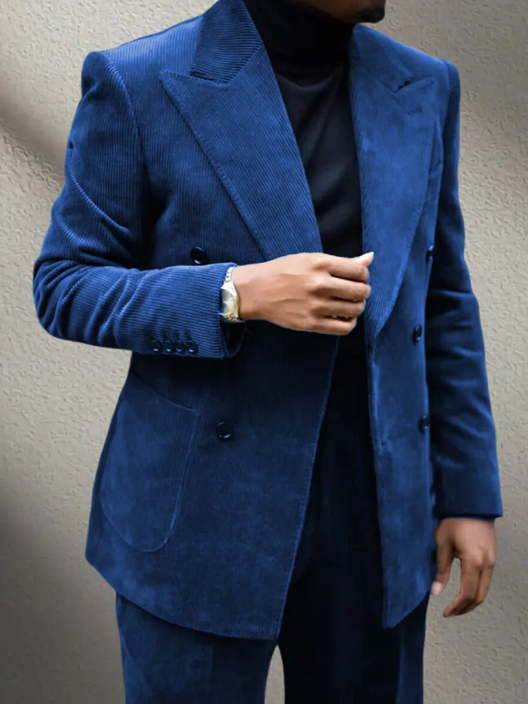 Осенне-зимний вельветовый мужской костюм-двойка - Фотография_2