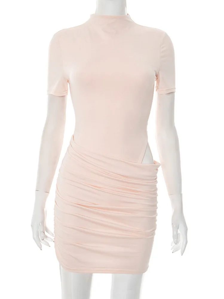 Mozision сексуальное мини-платье с короткими рукавами и рюшами для женщин - Фотография_6