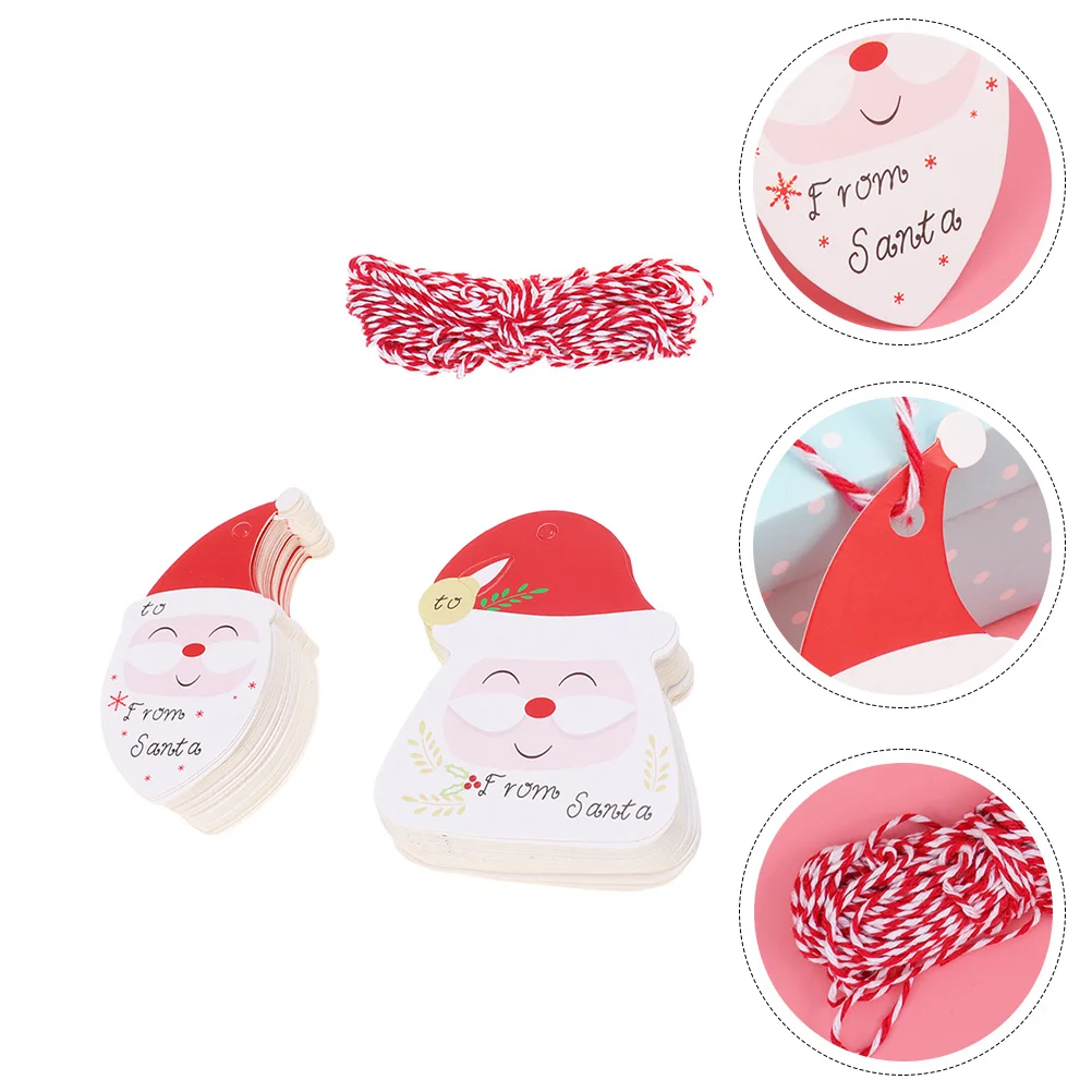 Рождественские подвесные бирки из крафт-бумаги санта-клауса - Фотография_3
